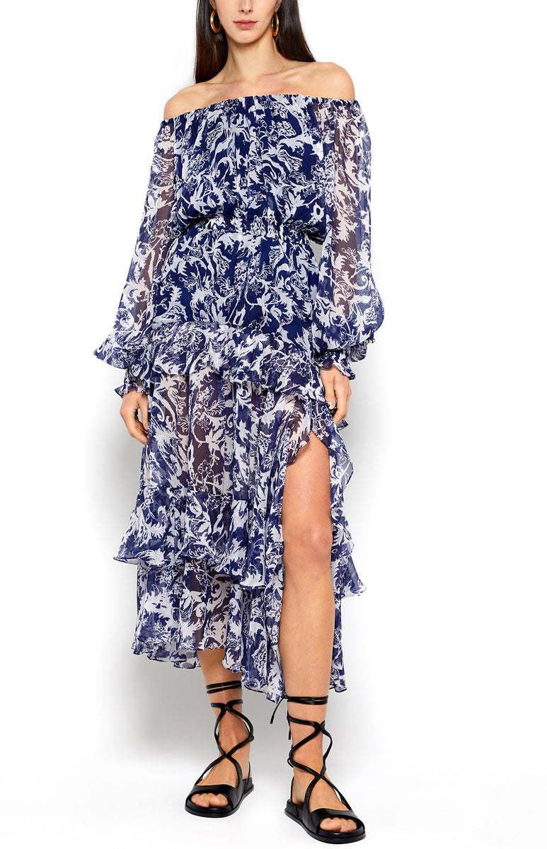 OFF THE SHOULDER RUFFLE DRESS Prabal Gurung