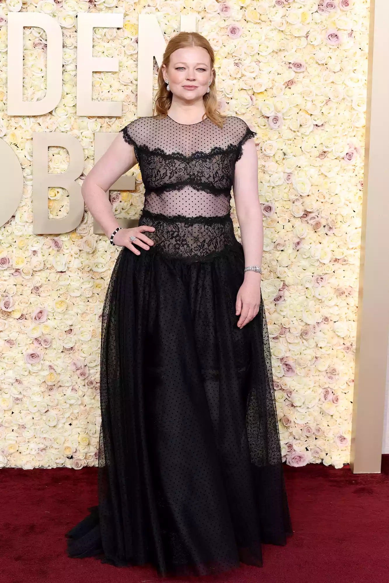 sarah snook golden globes dress Sarah Snook's dress & hair for the Golden Globes