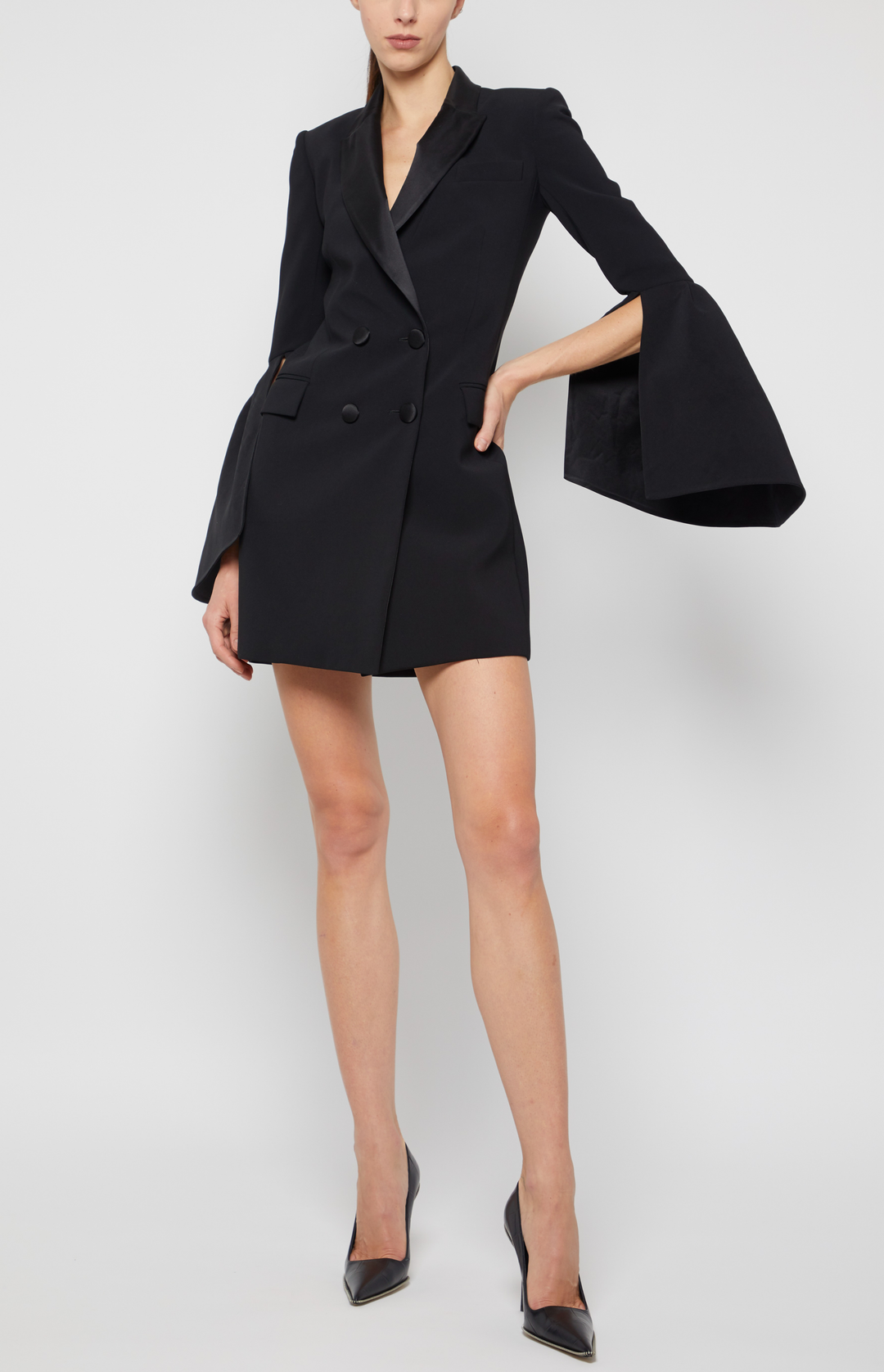 BELL SLEEVE TUXEDO MINI DRESS – Prabal Gurung