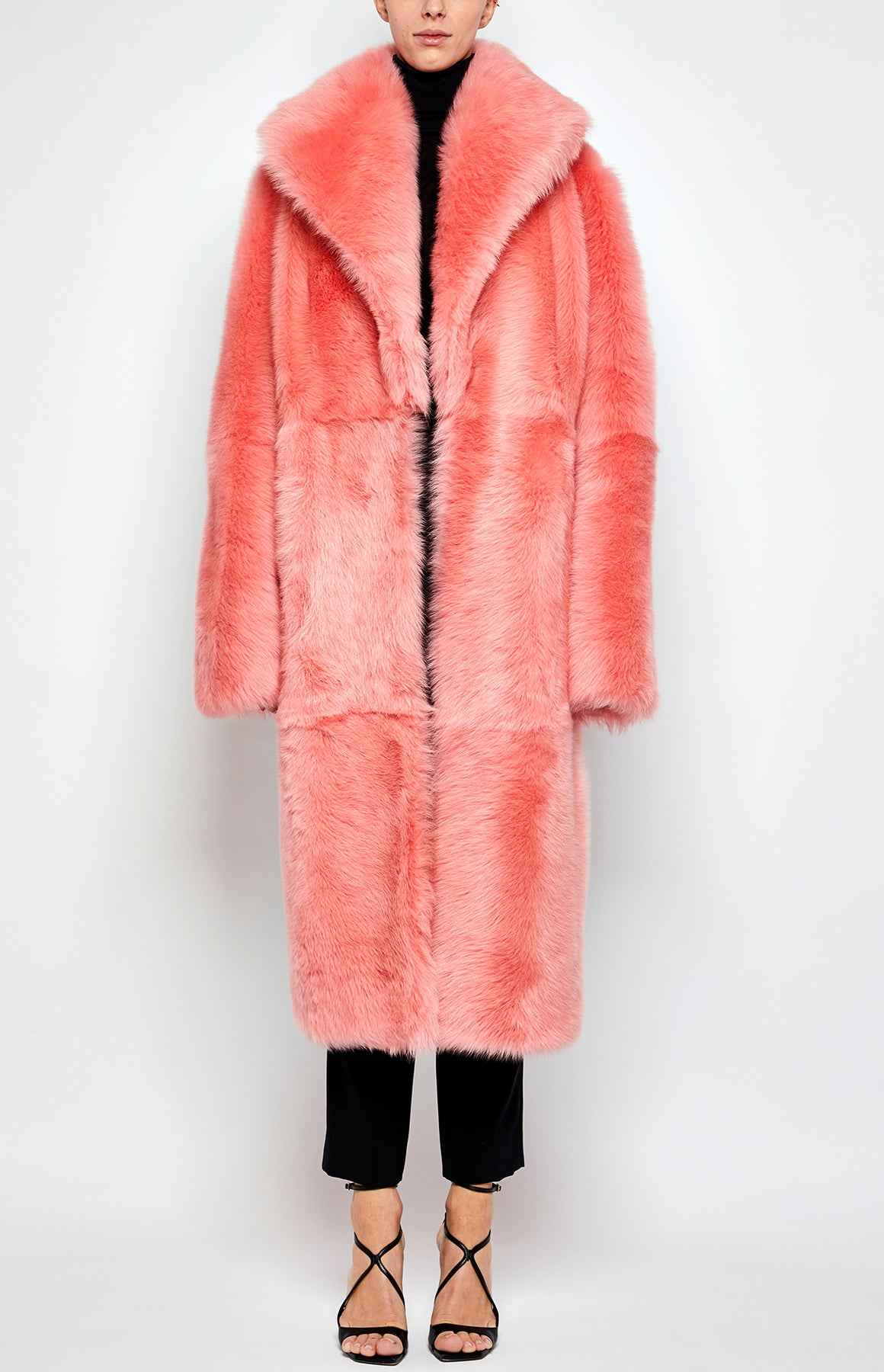 Maxi Length Shearling Coat Prabal Gurung